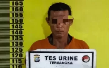 Pria berinisial CA (45), warga Desa Kubang Jaya, Kecamatan Siak Hulu, Kabupaten Kampar diduga pelaku penganiayaan berat menggunakan senjata tajam