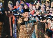 Presiden RI, Prabowo Subianto, saat menghadiri puncak perayaan Natal Nasional 2025