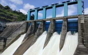 Kondisi Waduk PLTA Koto Panjang, di Kabupaten Kampar