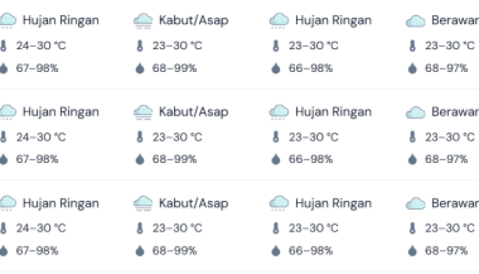 BMKG Pekanbaru Prediksi Hujan Ringan–Sedang di Sejumlah Daerah Riau