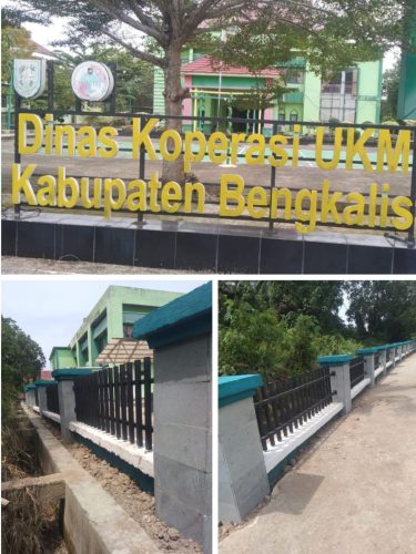 Tak Ada Papan Nama Kegiatan, Proyek Pagar Dinas Koperasi Bengkalis Disorot Publik