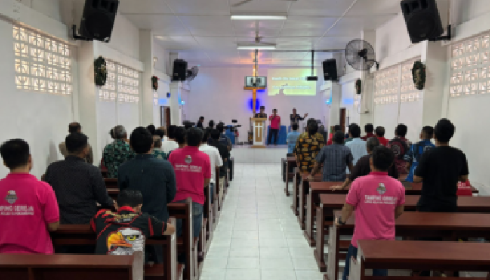 Pembinaan Kerohanian, Lapas Pekanbaru Gelar Ibadah Warga Binaan Kristen