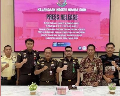 Kasus Dana Hibah KONI Muara Enim, Kejaksaan Terima Penitipan Uang Pengganti