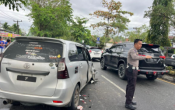 Laka Lantas di Bangkinang Kota, Satlantas Lakukan Mediasi Antar Pihak