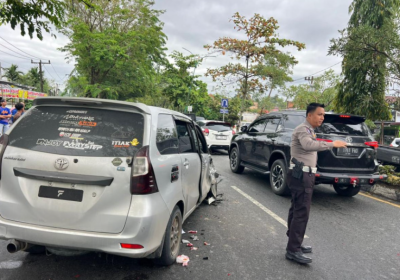 Laka Lantas di Bangkinang Kota, Satlantas Lakukan Mediasi Antar Pihak