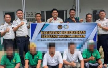 Perkuat Gotong Royong Jelang Ramadhan, Lapas Muara Enim Gelar Kerja Bakti