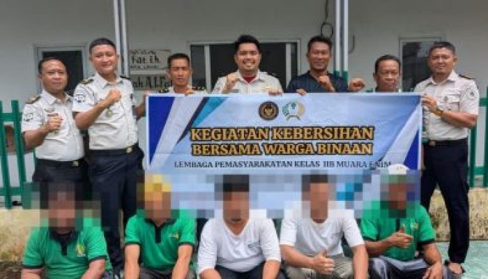 Perkuat Gotong Royong Jelang Ramadhan, Lapas Muara Enim Gelar Kerja Bakti