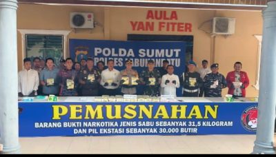 Transparan, Polres Labuhanbatu Musnahkan Narkoba di Hadapan Forkopimda dan Tokoh Masyarakat