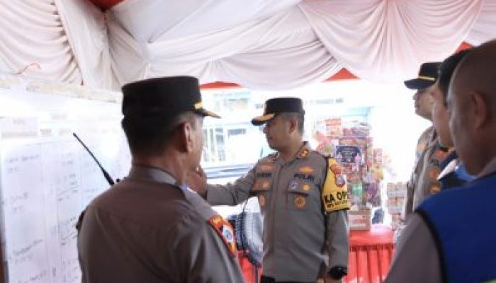 Kapolres Inhil Tinjau Pos Pengamanan Idul Fitri 2026, Tekankan Pelayanan Humanis