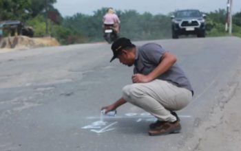 Perbaikan Jalan Simpang Minas Tualang Timur Masuk Tahap Penentuan Titik STA