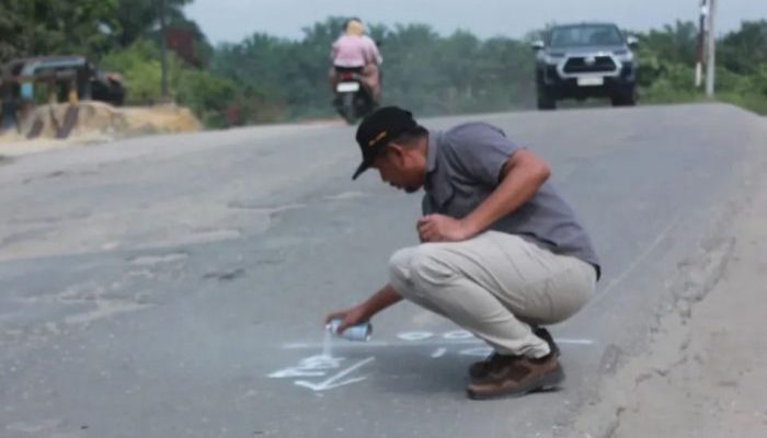 Perbaikan Jalan Simpang Minas Tualang Timur Masuk Tahap Penentuan Titik STA