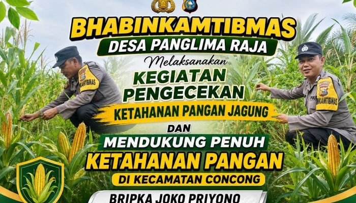 Dukung Asta Cita Presiden, Bhabinkamtibmas Concong Pantau Tanaman Jagung Warga