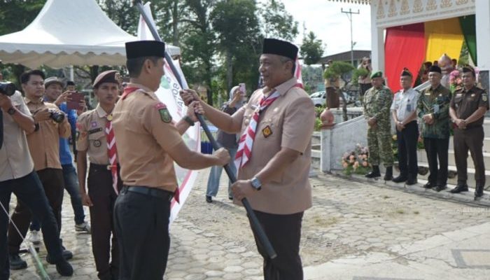 Bupati Anton Buka Bulan Bakti Pramuka 2026, Lepas 48 Kontingen Rohul ke Jambore Nasional
