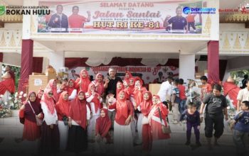 Semarak HUT ke-81 RI di Rambah, Bupati Anton Lepas Ribuan Peserta Jalan Santai