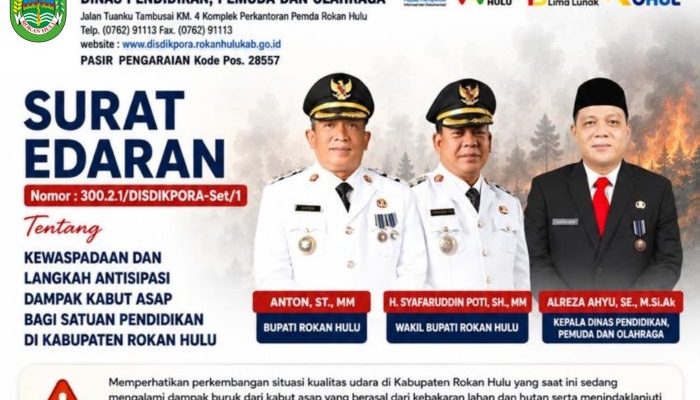 Kabut Asap Selimuti Rohul, Disdikpora Rohul Terbitkan Surat Edaran