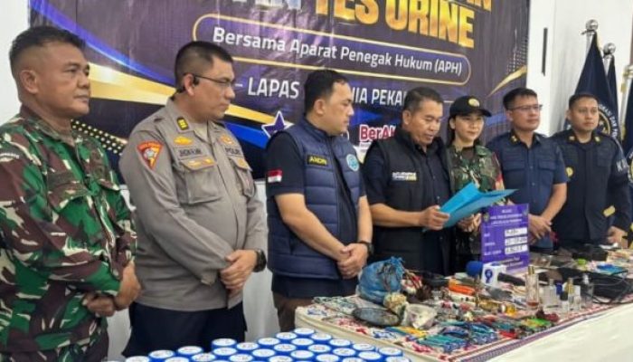 Razia Gabungan di Lapas Pekanbaru Sita 154 Barang Terlarang, 100 WBP Negatif Narkoba