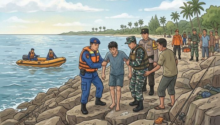 Tragedi Mancing di Pantai Senekip Bengkalis, Dua Remaja Tewas Terseret Arus