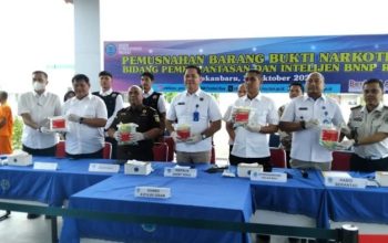 BNNP Riau Musnahkan 4,9 Kg Sabu Senilai Rp7,37 Miliar, Diduga Akan Dikirim ke Palembang